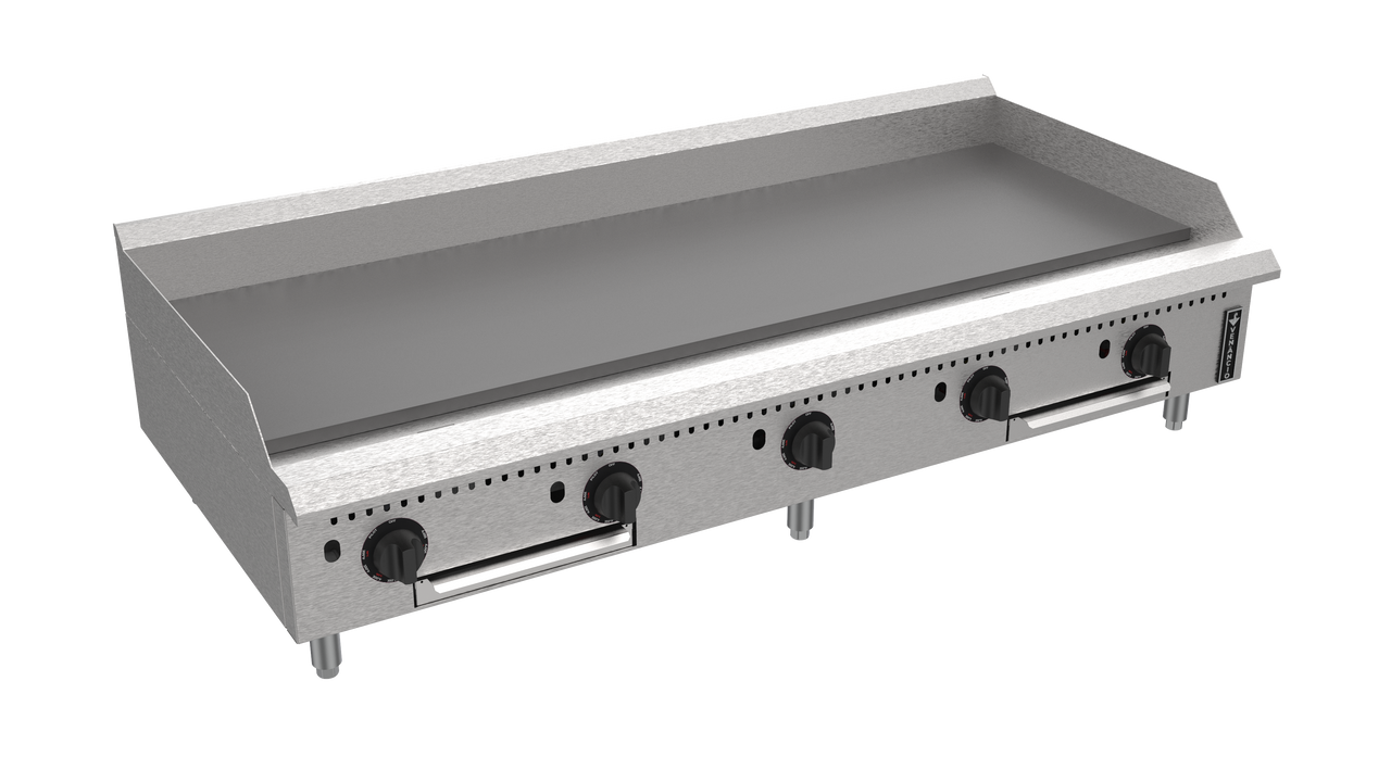Venancio PGT60G-CT 60" Thermostatic Countertop Griddle with 5 Burners, Prime Series