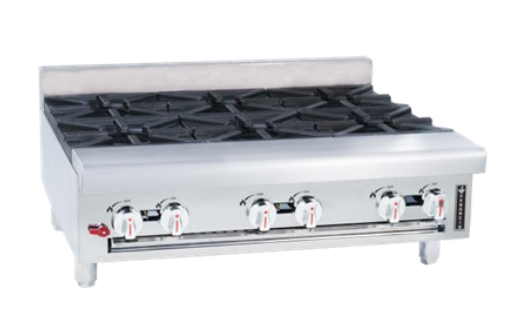 Venancio G36CT-36B 36" Hot Plate with 6 VT Burners, Genesis Series