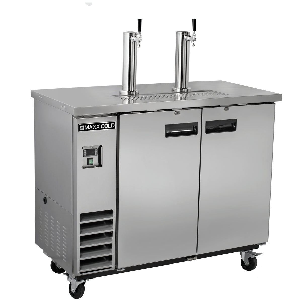 Maxx Cold MXBD48-2SHC X-Series Dual Tower, 2 Tap Beer Dispenser, 47.5"W, 10.5 cu. ft.