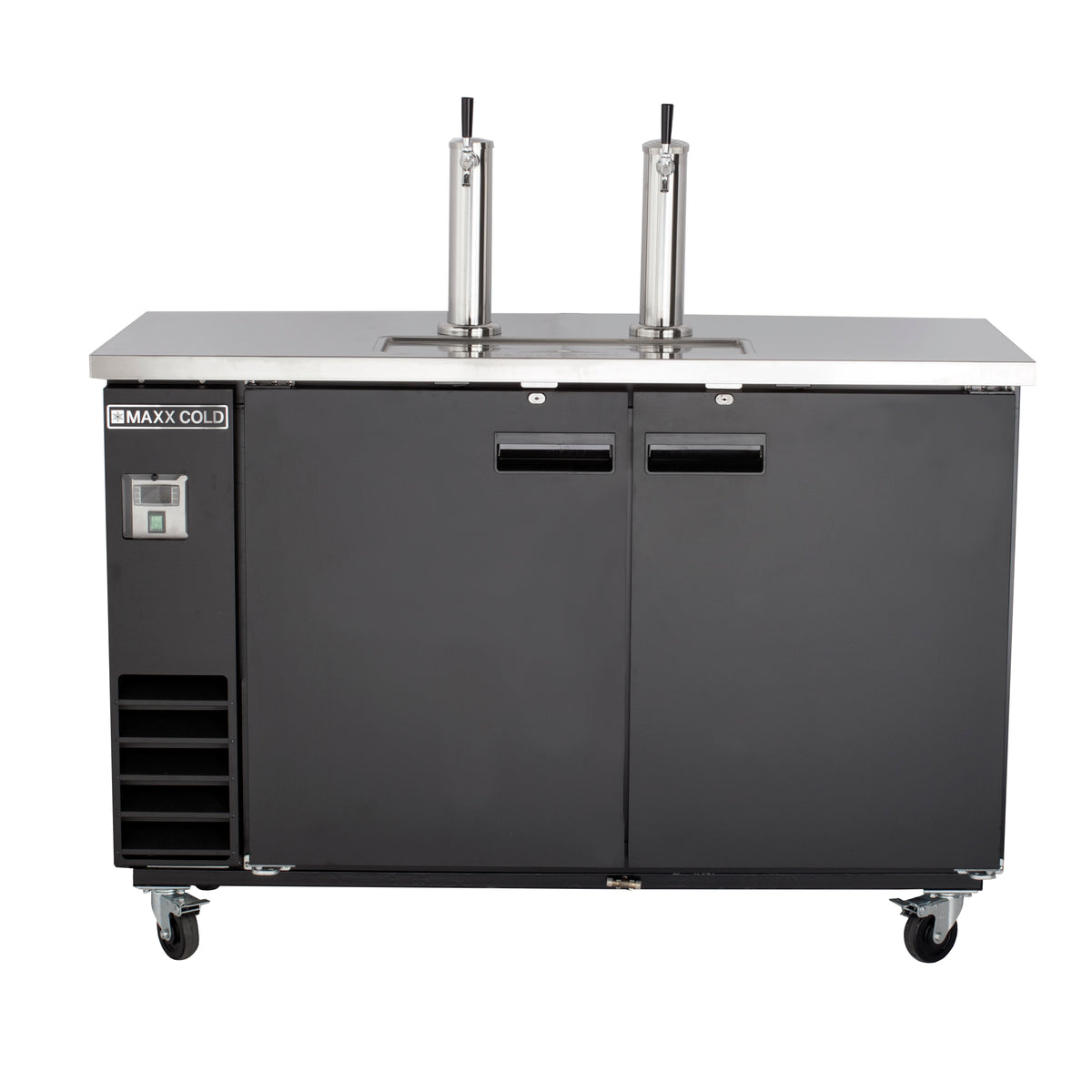 Maxx Cold MXBD60-2BHC X-Series Dual Tower, 2 Tap Beer Dispenser, 61"W, 14.2 cu. ft.