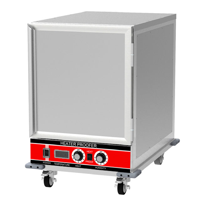 BevLes HPIS 1/2 Size Insulated HPC Economy Proofing & Holding Cabinet, 1 Solid Door, in Silver (HPIS-3414)