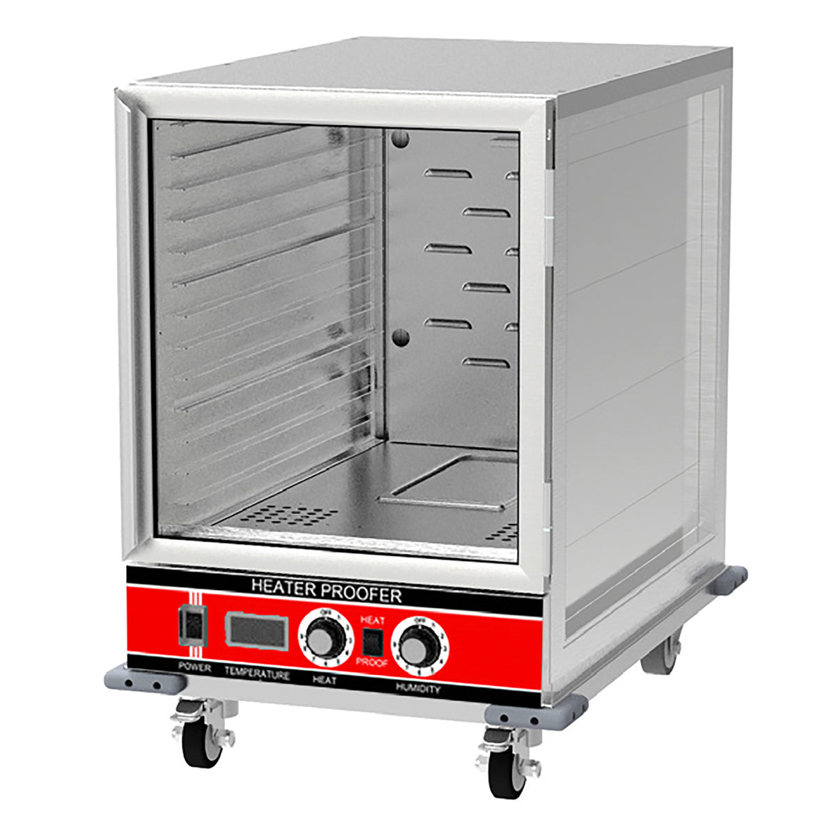 BevLes HPC 1/2 Size Non-Insulated HPC Economy Proofing & Holding Cabinet, 1 Clear Door, in Silver (HPC-3414)