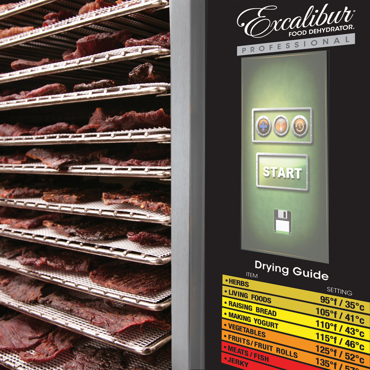 Excalibur COMM1 12-Tray Single-Zone Commercial Food Dehydrator, in Stainless Steel