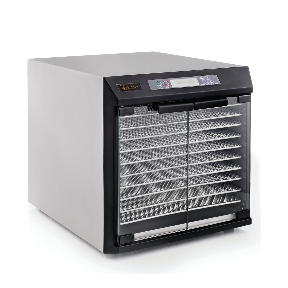 Excalibur EXC10EL 10 Tray Commercial Food Dehydrator with Adjustable Temperature Control and Two 99-Hour Timers, in Stainless Steel