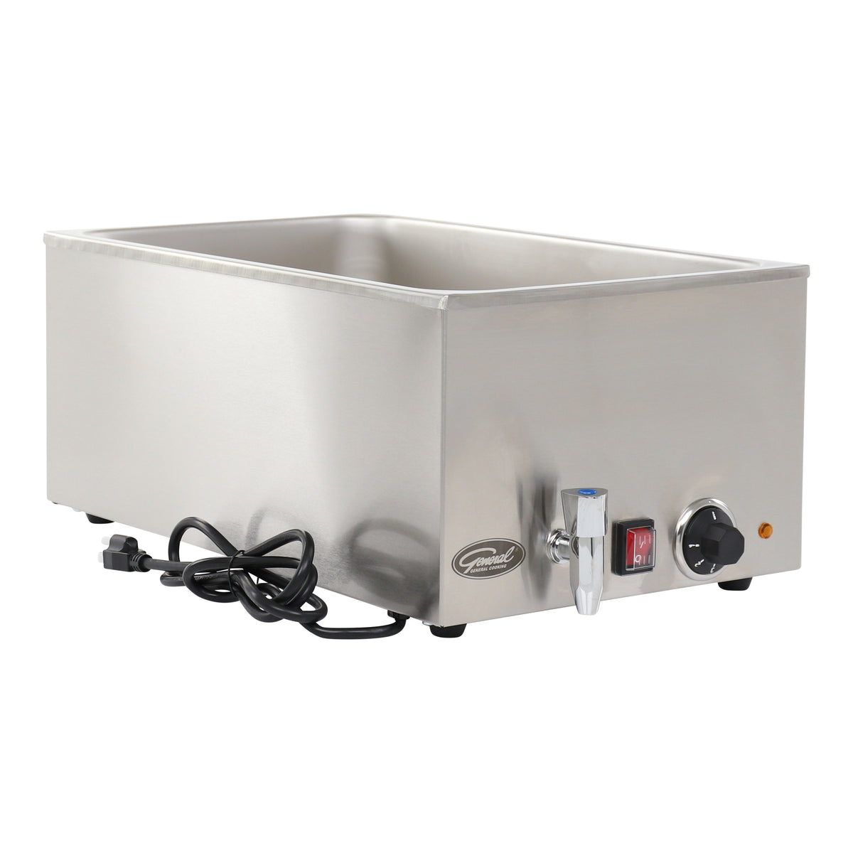 General GFW-100D Electric Countertop Food Warmer with Drain, in Stainless Steel