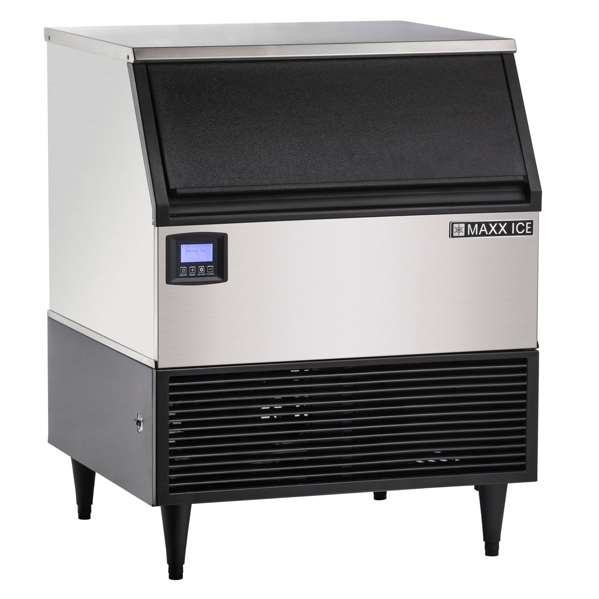 Maxx Ice MIM320NH Intelligent Series Ice Machine, 328 lbs, Half Dice Ice Cubes, 100 lbs Built-in Ice Storage Bin, Stainless Steel with Black Trim