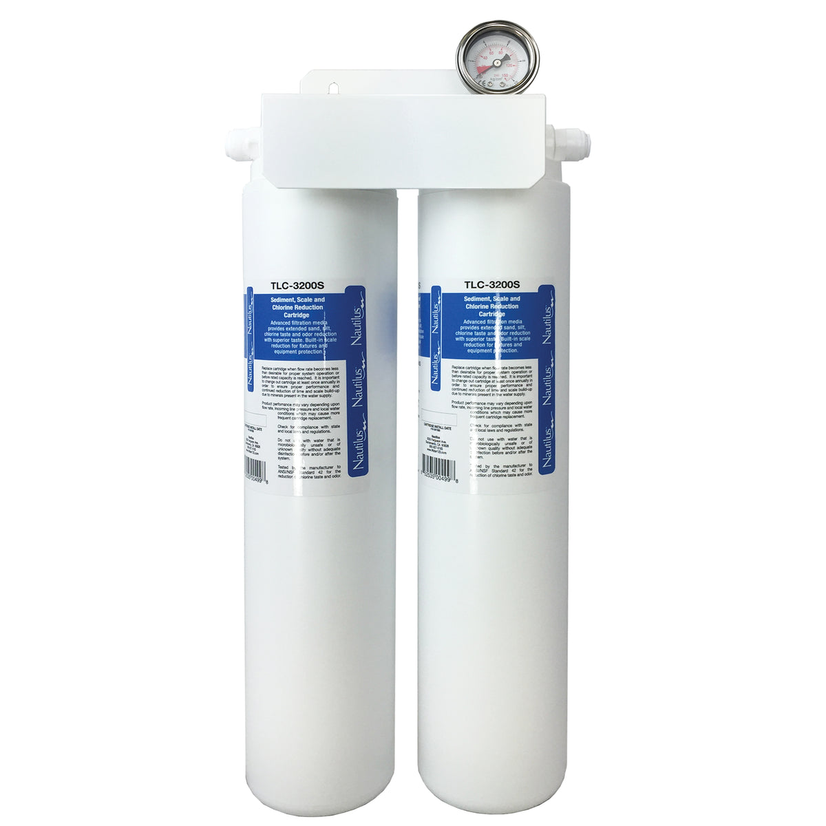 Maxx Ice TLC-107097 Premium Double Water Filter Kit (Double Water Filter + Manifold), 54,000 gallons, 4.2gpm, in White