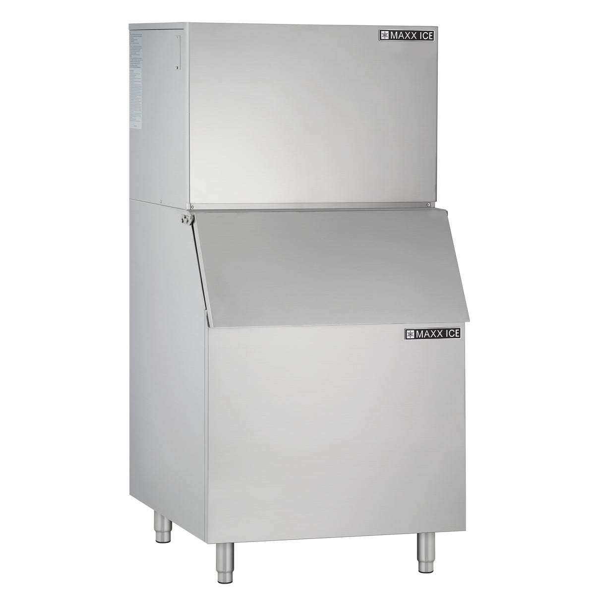 Maxx Ice MIM452B Modular Ice Machine, 30"W, 460 lbs, Full Dice Ice Cubes, and Storage Bin, 30"W, 400 lbs, in Stainless Steel