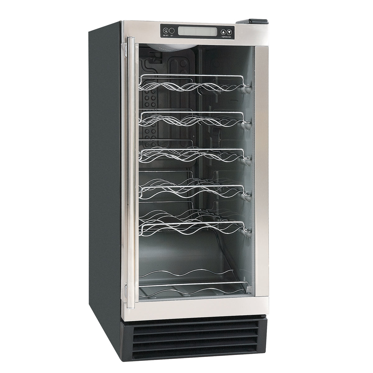 Maxx Ice MCWC28 Indoor Wine Cooler with Glass Door, 3 cu. ft. Capacity, in Stainless Steel