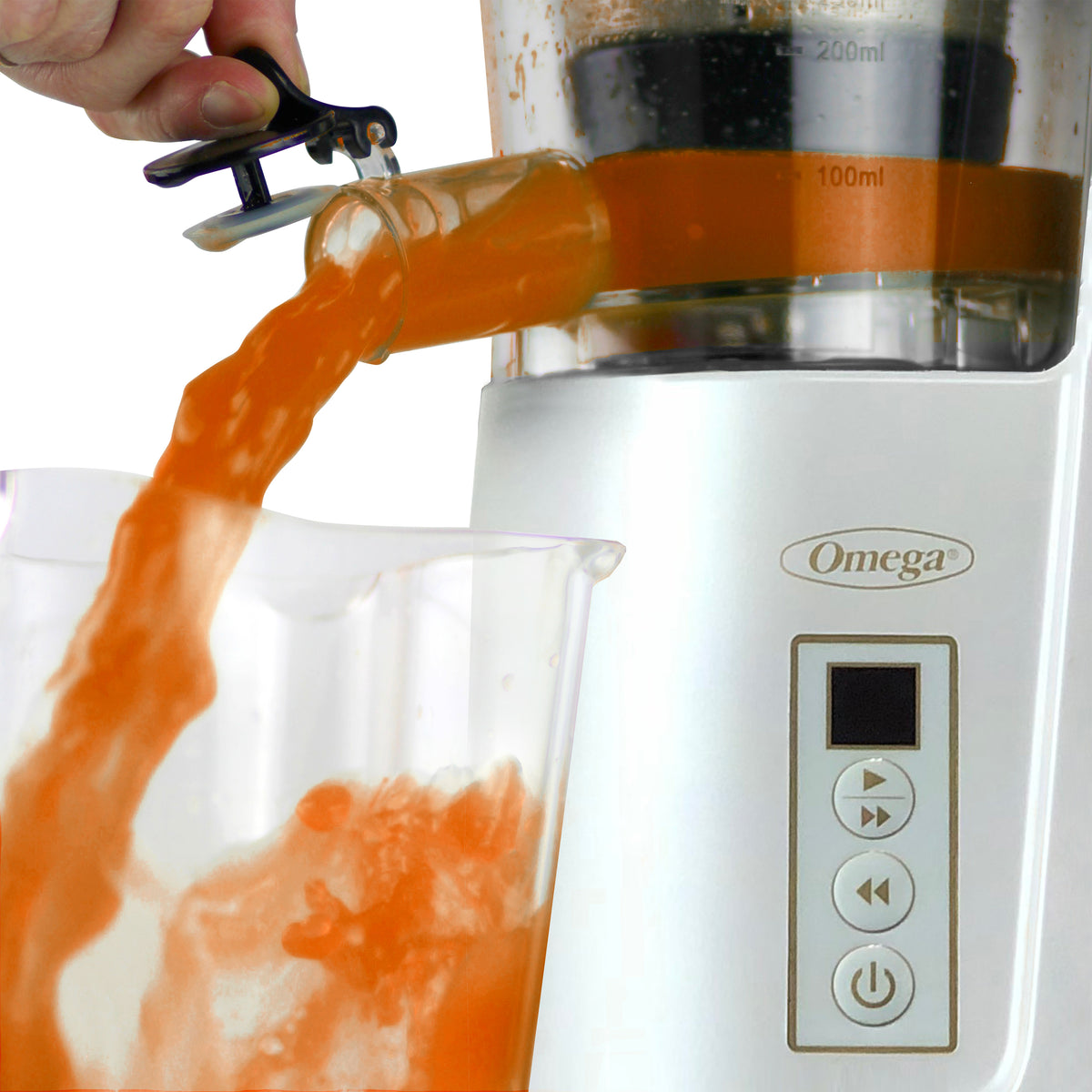 Omega JC3000 Cold Press 365 Compact Masticating Vertical Juicer, 120W Low-Speed 3-Stage Auger, in White (JC3000WH13)