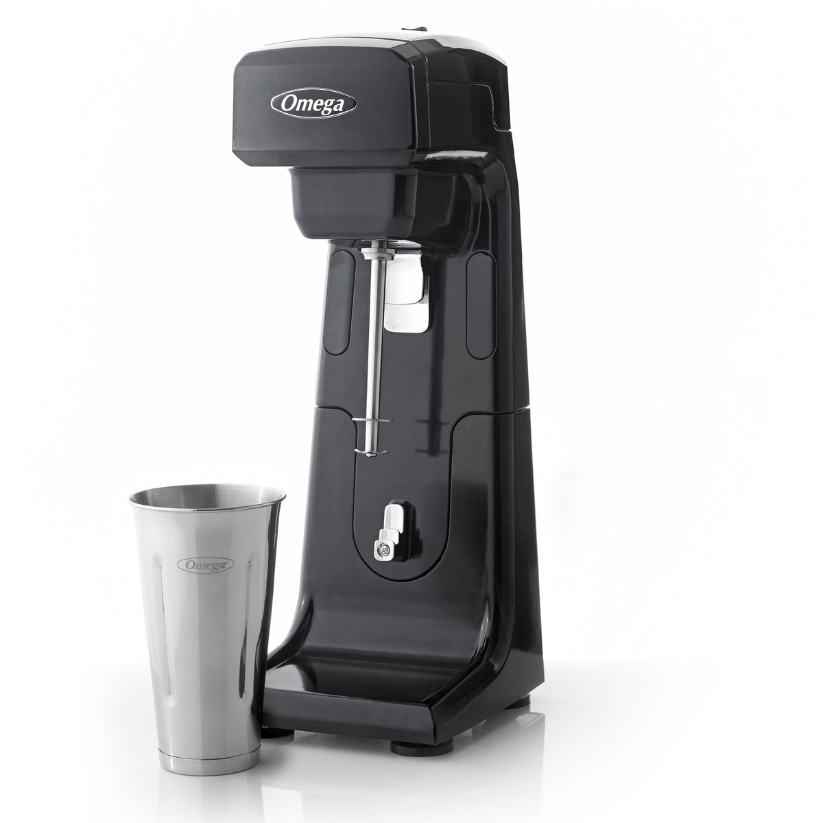 Omega M1000 Single Spindle Milkshake Maker with 28oz Stainless Steel Blending Cup, in Black