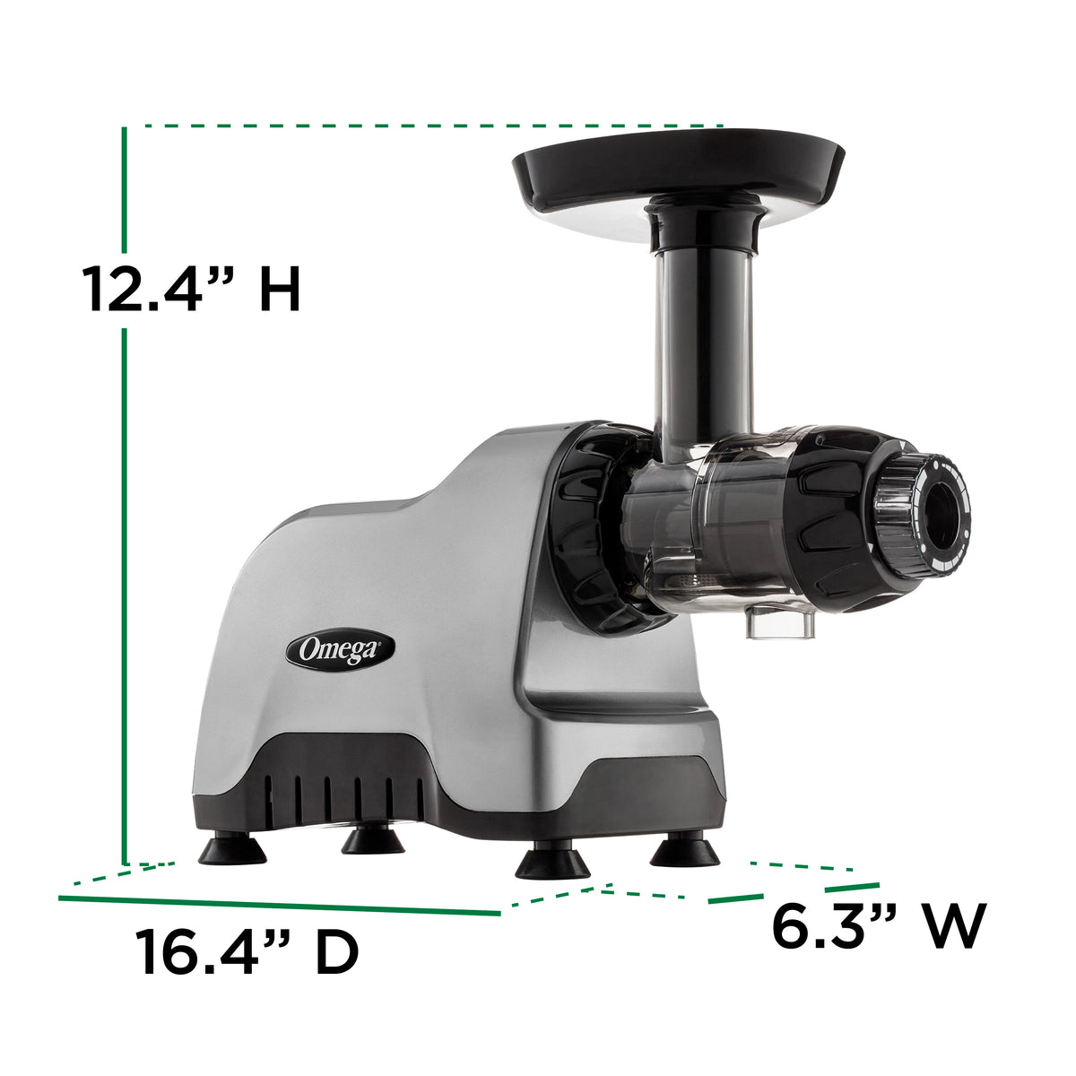 Omega CNC80 Cold Press Masticating Juicer and Nutrition System, Compact Juicer with 3-Stage Auger, in Silver (CNC80S)