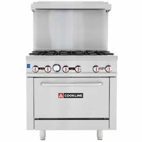 Cookline CR36-6-LP 36" 6 Burner Liquid Propane Range with Oven