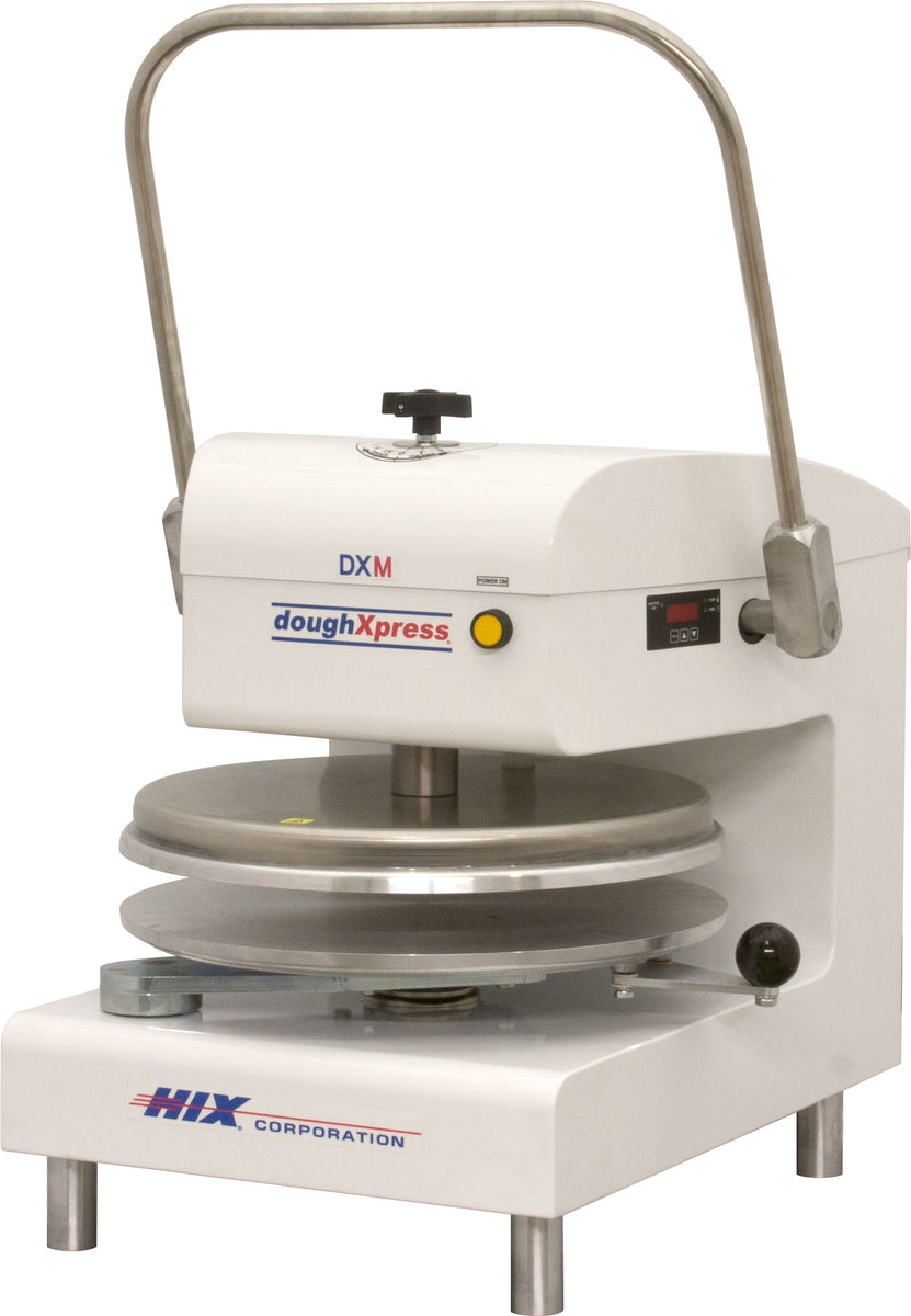 DoughXpress DXM-W 18" Manual Pizza Dough Press, Heated Upper Platen, White Finish