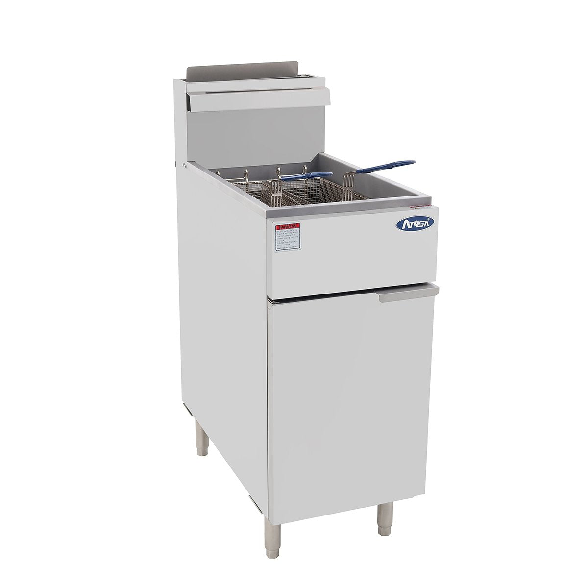 Atosa CookRite ATFS-50-LP Heavy Duty 50lb Liquid Propane Stainless Steel Deep Fryer