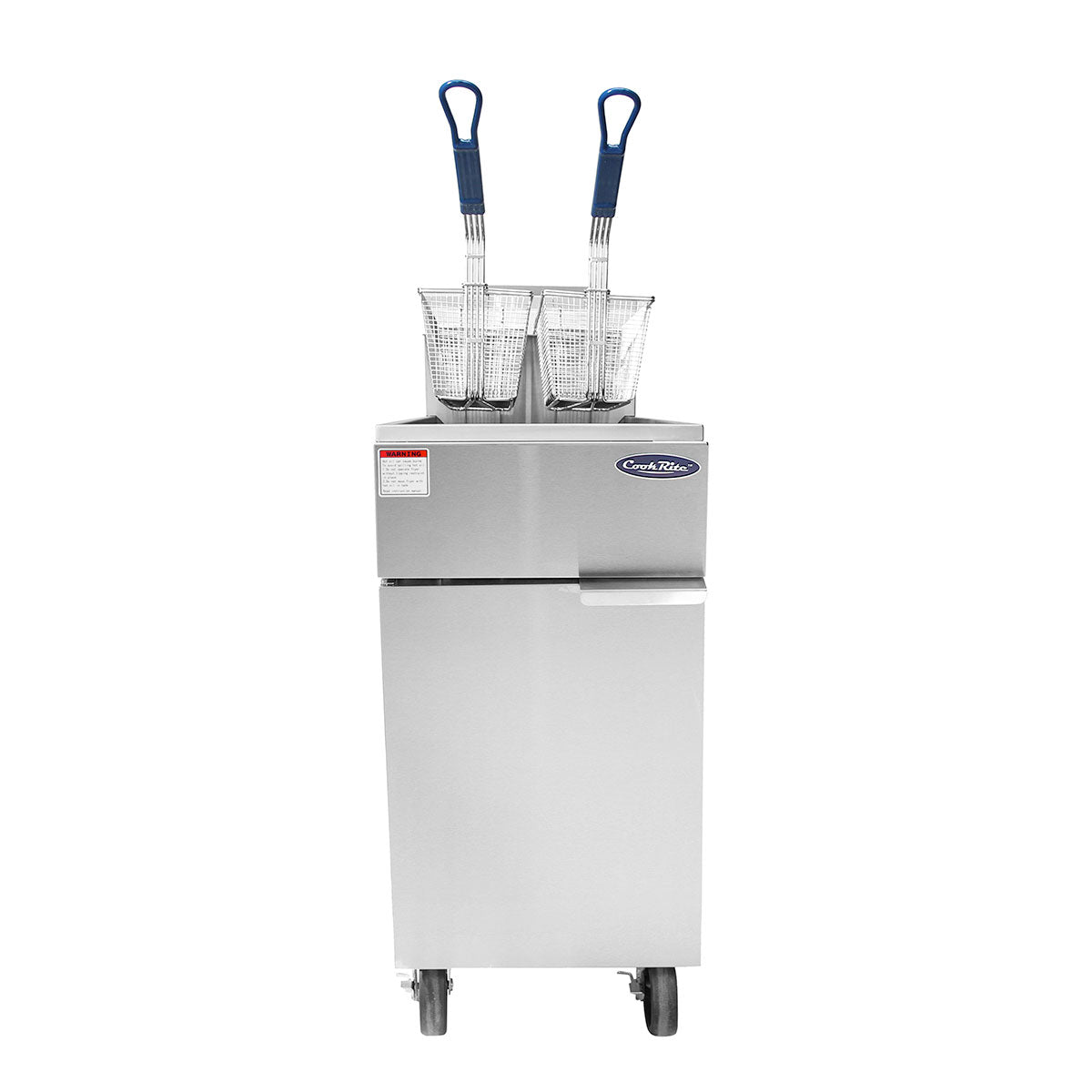Atosa CookRite ATFS-35ES-NG 35 lb. Natural Gas Floor Fryer, Stainless Steel, Energy Star, 60,000 BTU