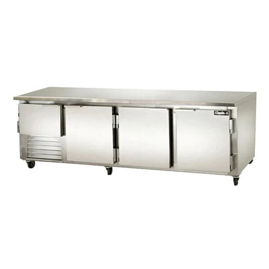 Leader LB96 96" Worktop Refrigerator, 3 1/2 Solid Doors, 35 Cu. Ft., 1/2 HP, Side Motor
