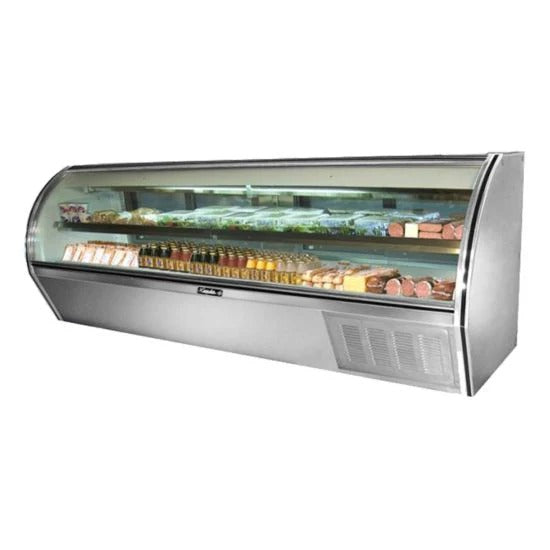 Leader ERCD118 118" Curved Glass Counter Deli Case, 8 Doors, 1 Shelf, 3/4 HP