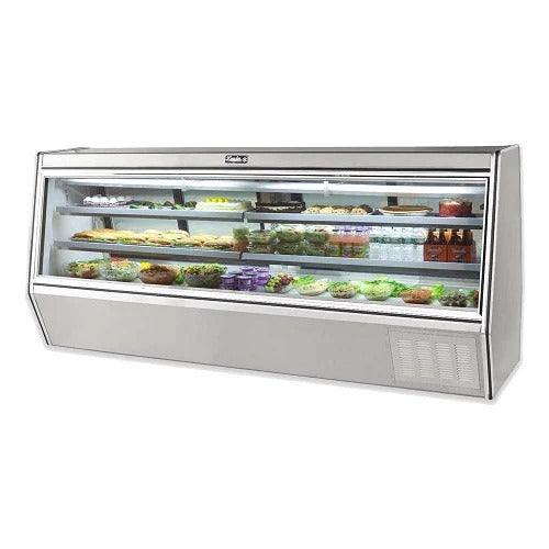 Leader ERCD118ES 118" Refrigerated Counter Deli Display Case, 8 Doors, 1 Stainless Steel Shelf, 3/4 HP