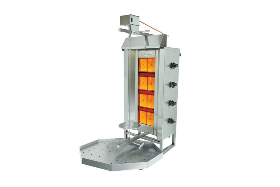 Axis AX-VB4 176 lb Gyro Machine, Heavy-Duty Stainless Steel Construction, Infrared Burners