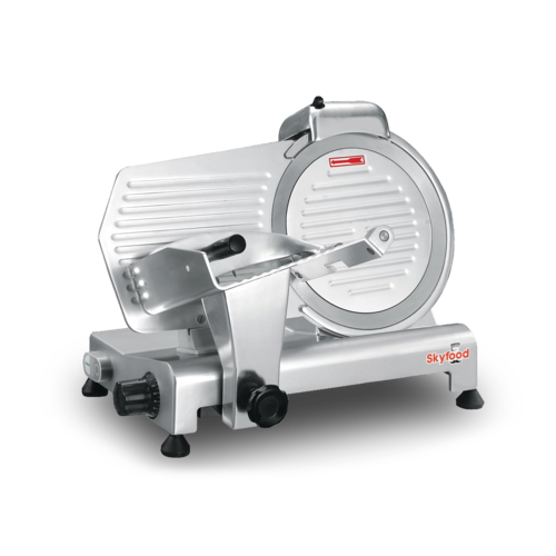 Skyfood 220E 9" Economy Slicer Compact Gravity Feed, Stainless Steel Blade, Top Sharpener, 1/4 HP