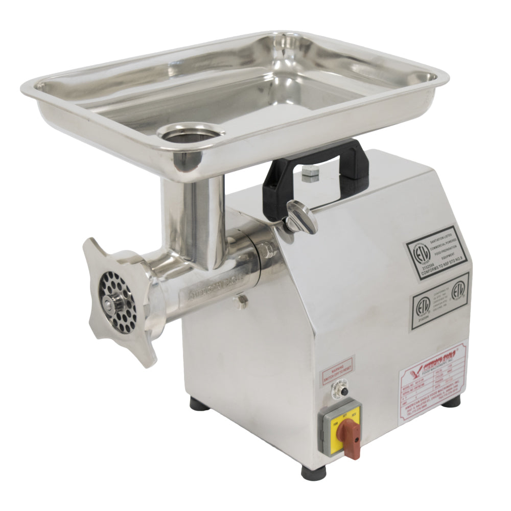 American Eagle AE-G12N 1HP #12 Commercial Meat Grinder Stainless Steel ETL/NSF/CE