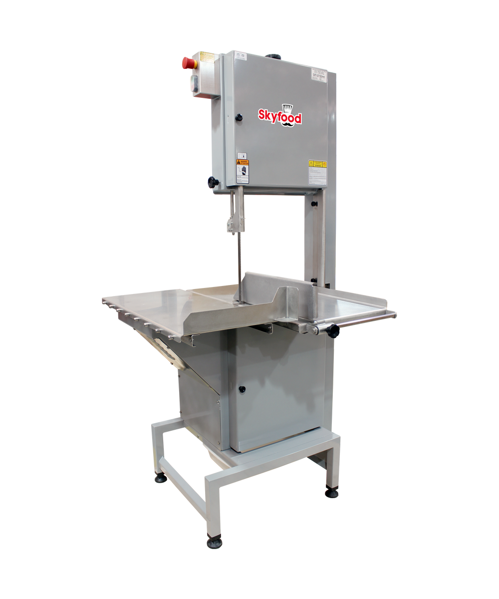 Skyfood SKGE 124" Meat & Bone Saw Floor Model, 14-1/8" x 12-3/16" Cutting Clearance, 2 HP, Stainless & Steel Construction