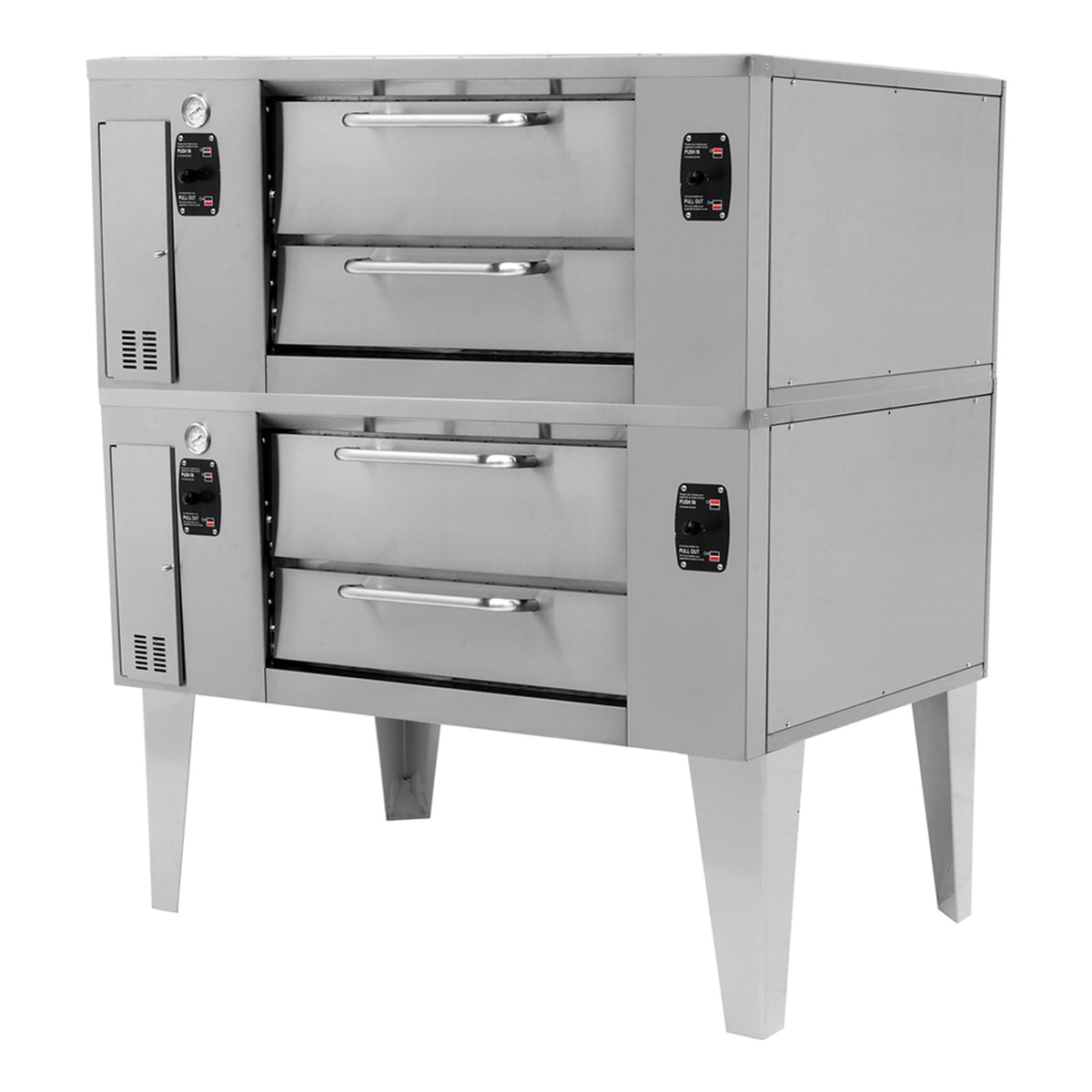 Pegasus FS55G-2 36" Gas Pizza Deck Oven Double Deck, 2" Refractory Deck, 116,000 BTU, Stainless Steel