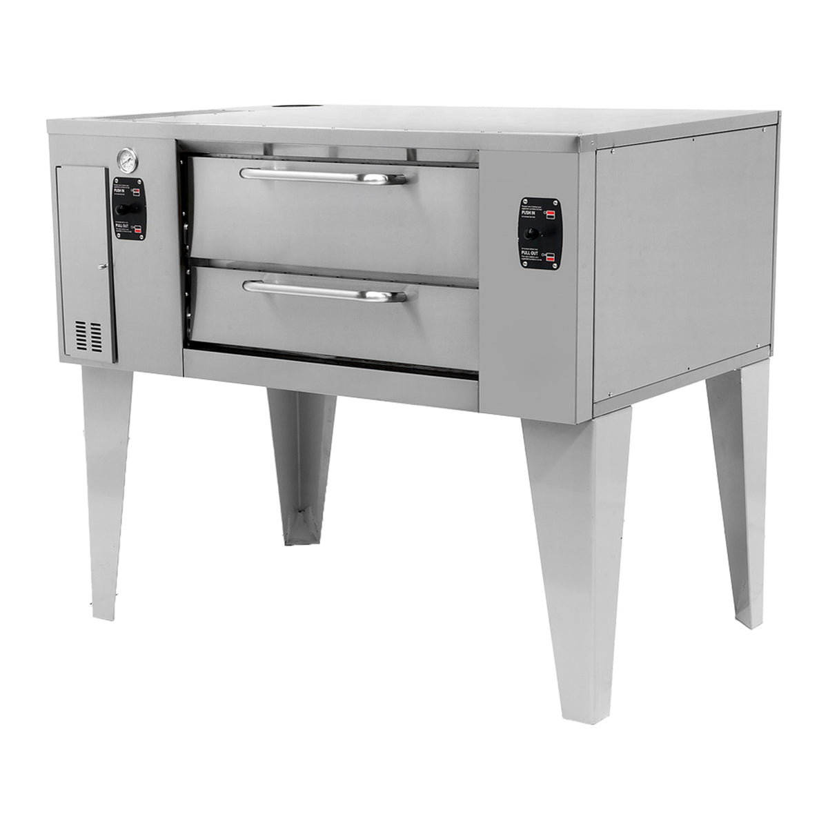 Pegasus FS66G-1 48" Gas Pizza Deck Oven Single Deck, 2" Refractory Deck, 65,000 BTU, Stainless Steel