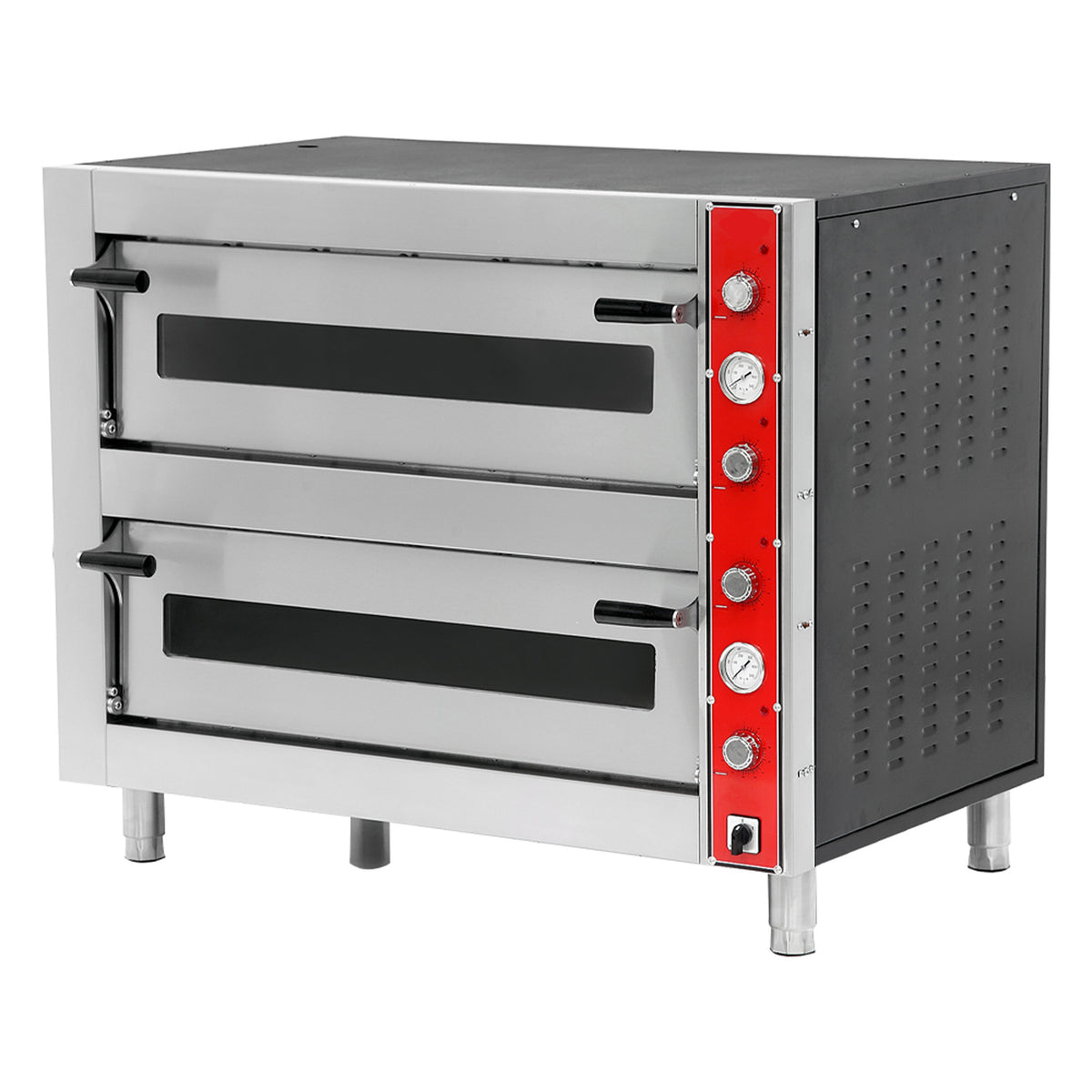 Pegasus MS38E-2 27.6" Pizza Deck Oven Double Deck, Refractory Baking Deck, Stainless Steel, 15kW