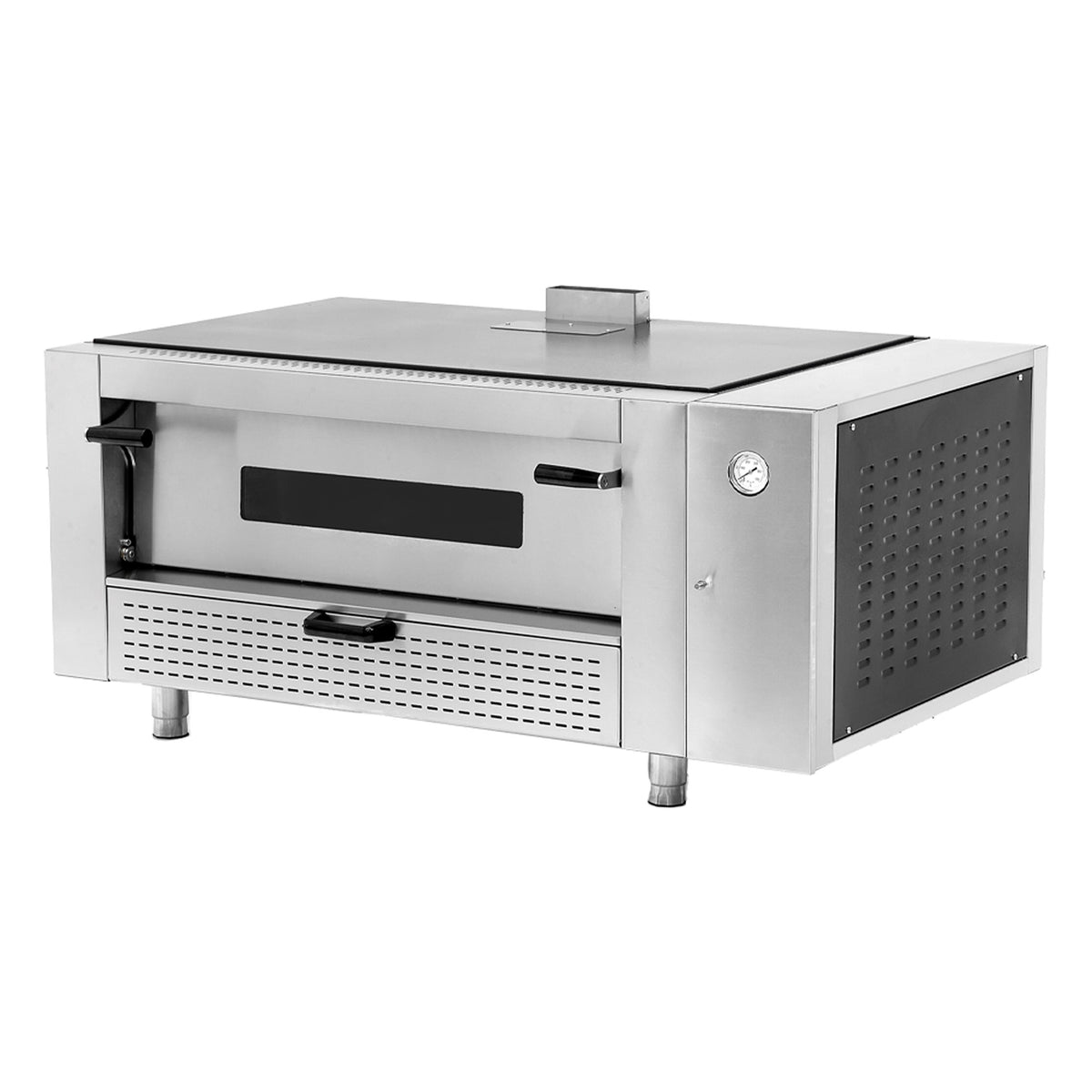 Pegasus MS56DG-1 36.2" Gas Pizza Deck Oven Single Deck, Refractory Deck, 75,000 BTU, Stainless Steel