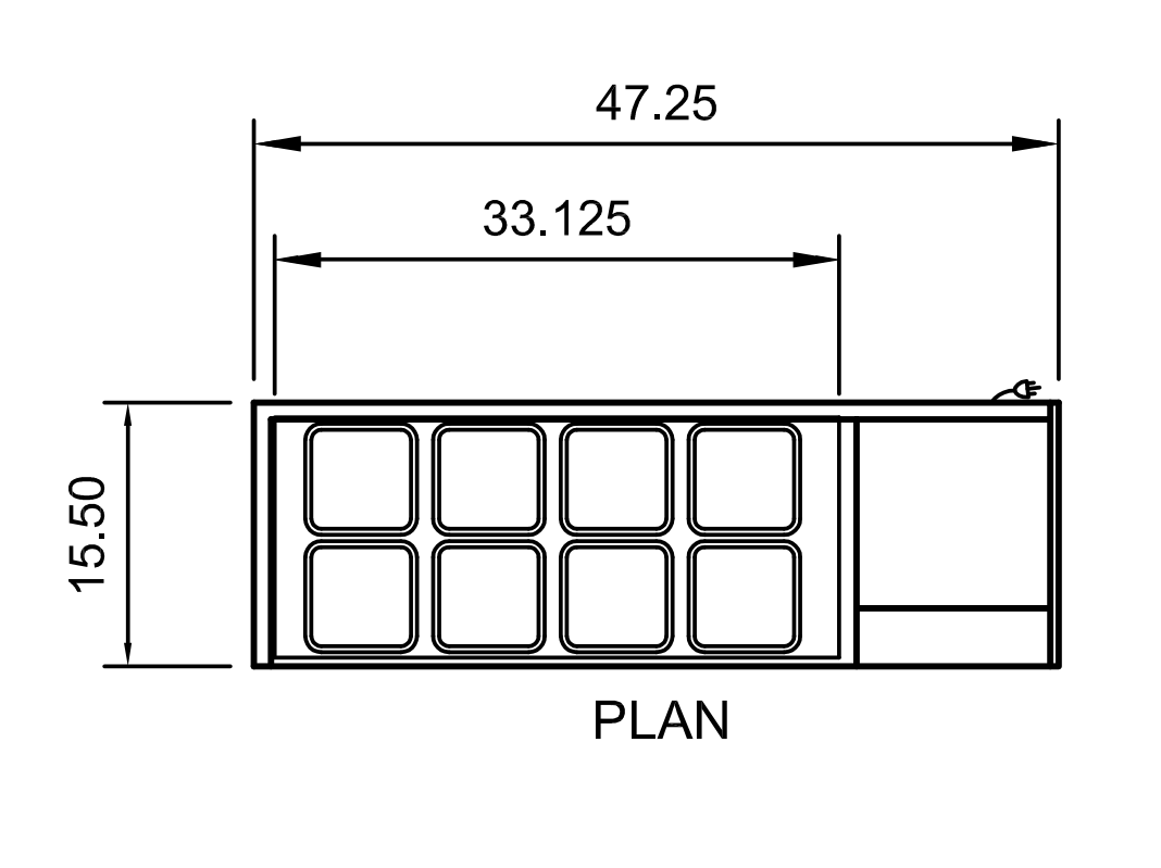 Arctic Air ACP48 47.25" Refrigerated Countertop Pan Rail, 8-Pan Capacity, Stainless Steel Construction, Digital Thermostat