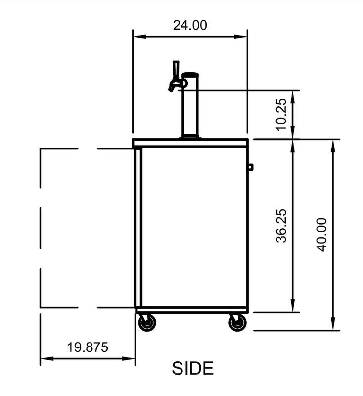 Arctic Air ADD48R-2 49" Direct Draw Draft Beer Dispenser, 12.5 cu. ft., 2 Towers, 4 Faucets, Digital Thermostat