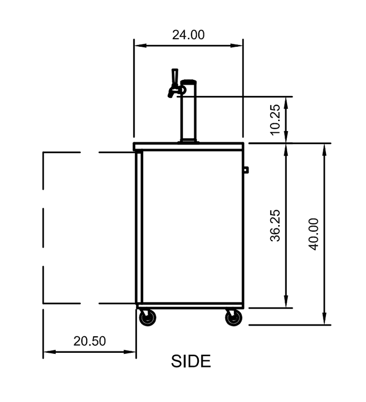 Arctic Air ADD72R-2 73" Direct Draw Draft Beer Dispenser, 20.7 cu. ft., 2 Towers, 4 Faucets, Digital Thermostat