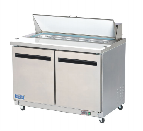 Arctic Air AMT48R 48.25" Mega Top Sandwich/Salad Prep Table, 12 cu. ft., 2 Doors, 18 Pans, Digital Thermostat