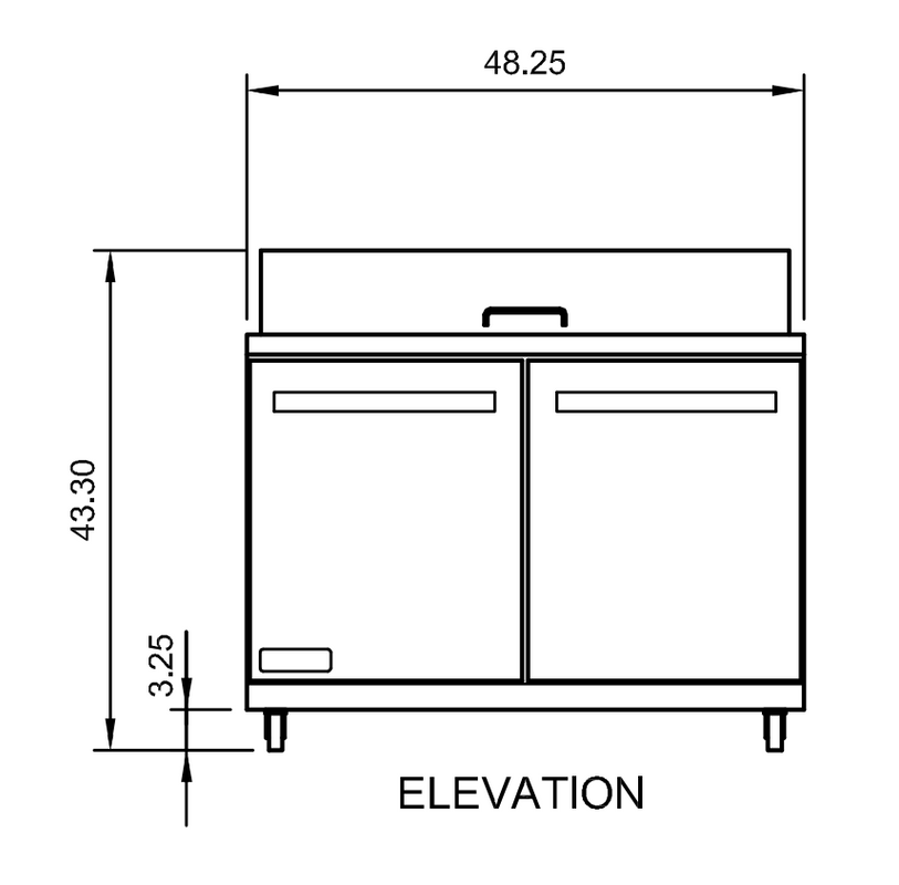 Arctic Air AMT48R 48.25" Mega Top Sandwich/Salad Prep Table, 12 cu. ft., 2 Doors, 18 Pans, Digital Thermostat