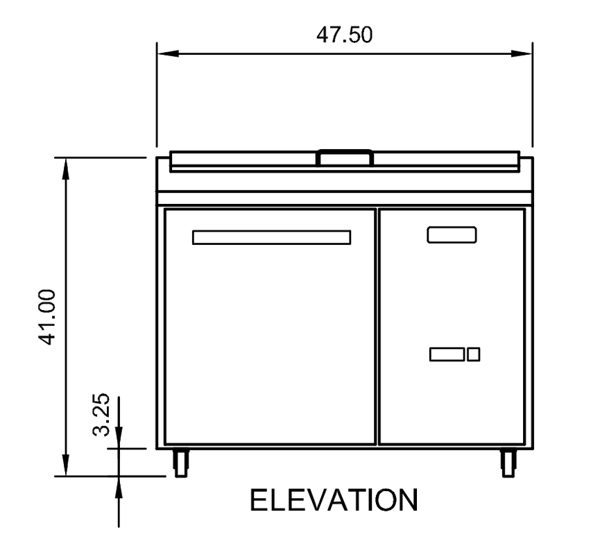 Arctic Air APP48R 47.5" Pizza Prep Table, 12 cu. ft., 1 Door, 6 Pans, 17.75" Cutting Board, Digital Thermostat