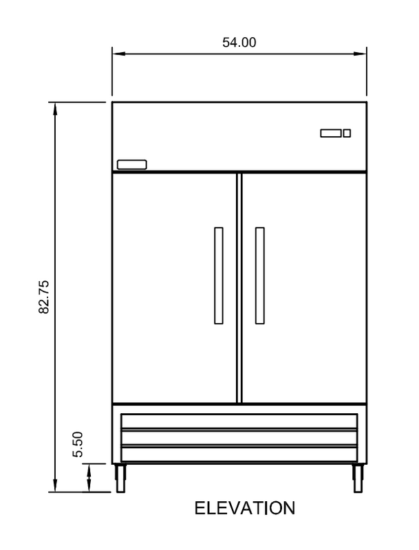 Arctic Air AR49 54" Reach-In Refrigerator, 49 cu. ft., 2 Solid Doors, Bottom Mount, Digital Thermostat