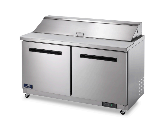 Arctic Air AST60R 61.25" Standard-Top Sandwich/Salad Prep Table, 16-Pan Capacity, Stainless Steel Construction, Digital Thermostat