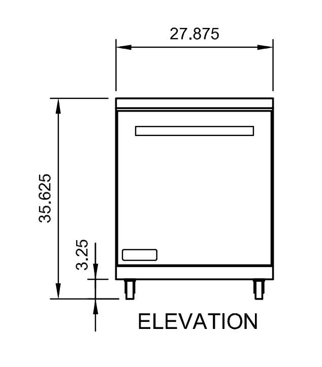 Arctic Air AUC27F 28" Worktop Freezer, 5.4 cu. ft., 1 Door, Digital Thermostat, Stainless Steel Construction