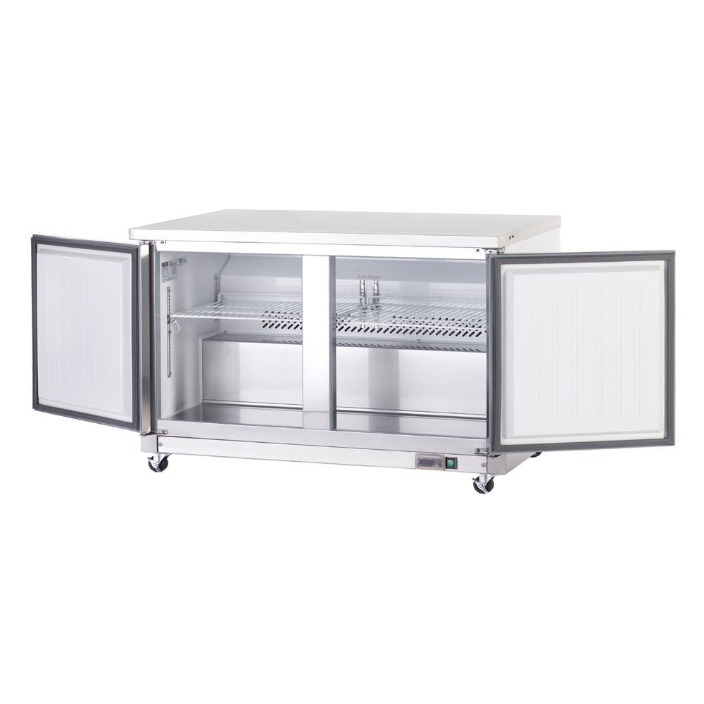 Arctic Air AUC60F 61.25" Worktop Freezer, 15.5 cu. ft., 2 Doors, Digital Thermostat, Stainless Steel Construction