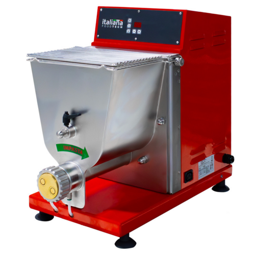 Italiana FoodTech IPE28 7.5 lb Pasta Extruder, Countertop, Stainless Steel Hopper, Water-Cooled, Red
