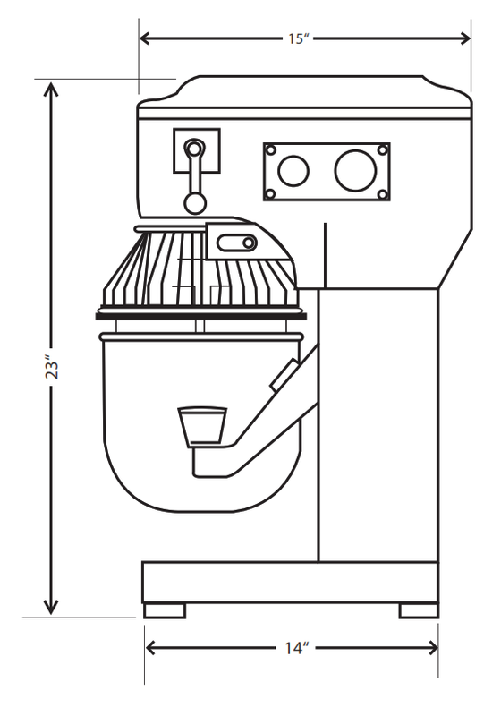 Precision AV-01 10 Quart Counter Top Planetary Mixer, 3 Speed, Heavy Duty 1/3 HP Motor, Single Phase