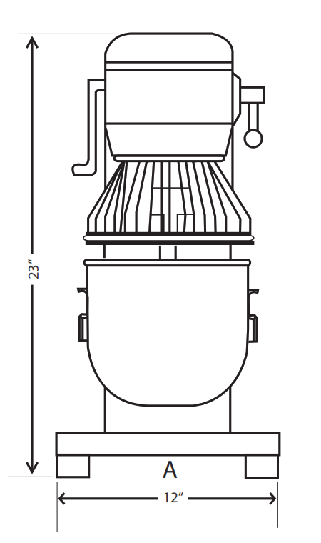 Precision AV-01 10 Quart Counter Top Planetary Mixer, 3 Speed, Heavy Duty 1/3 HP Motor, Single Phase