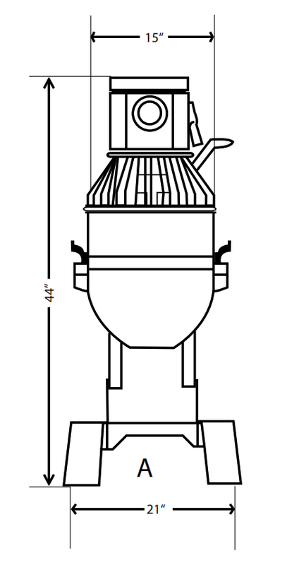 Precision Hub-30 30 Quart Planetary MIxer, 3 Speed, 1 HP Motor, Single Phase