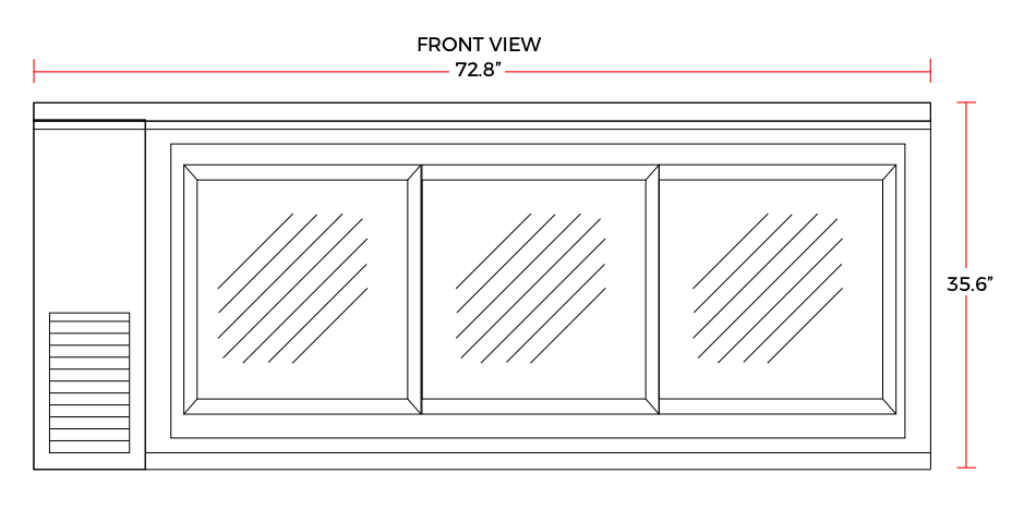 Coldline CBB-72G-SL 72" Refrigerated Narrow Black Sliding Glass Door Back Bar Cooler