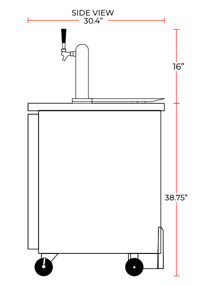 Coldline CDD-1 24″ Refrigerated Direct Draw Beer Dispenser with 1 Spout, 6.5 Cu. Ft.