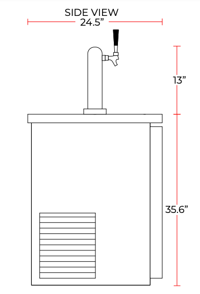 Coldline CDD-48 48″ Refrigerated Direct Draw Beer Dispenser with 1 Spout, 11.8 Cu. Ft.
