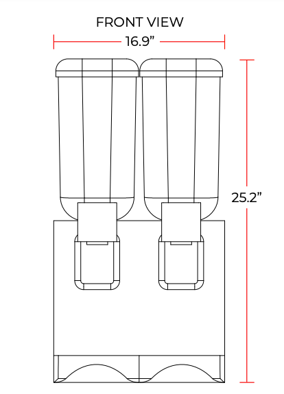 Coldline BD25-PUMP 17" Double Bowl Beverage Dispenser with Pump Spray System