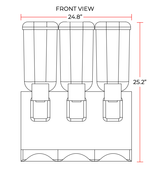 Coldline BD35-PUMP 25" Triple Bowl Beverage Dispenser with Pump Spray System
